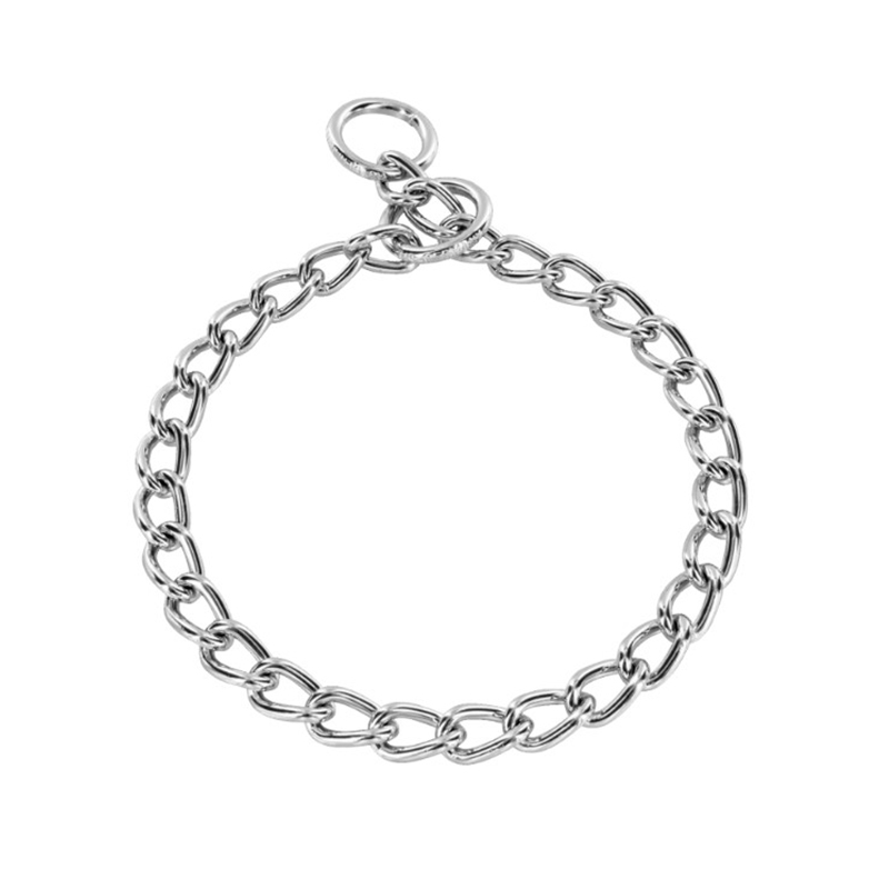 (image for) Chrome Plated Short Link Chain Collar with Round Chain - 4.0 mm