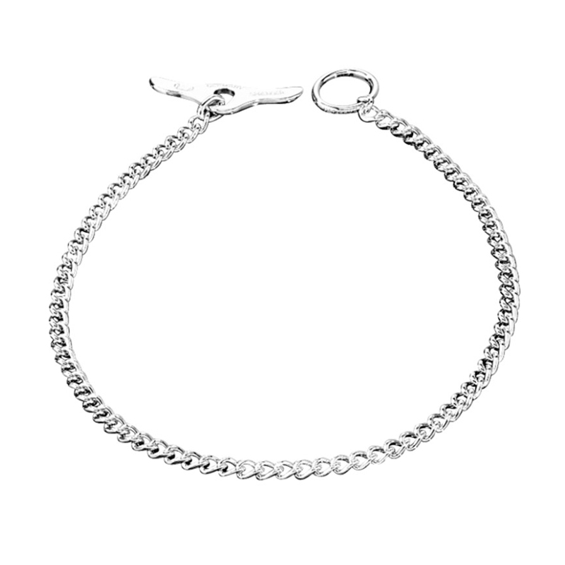 (image for) Chrome Plated Short Link Dog Collar with Round Links and Toggle - 2.0 mm - Herm Sprenger