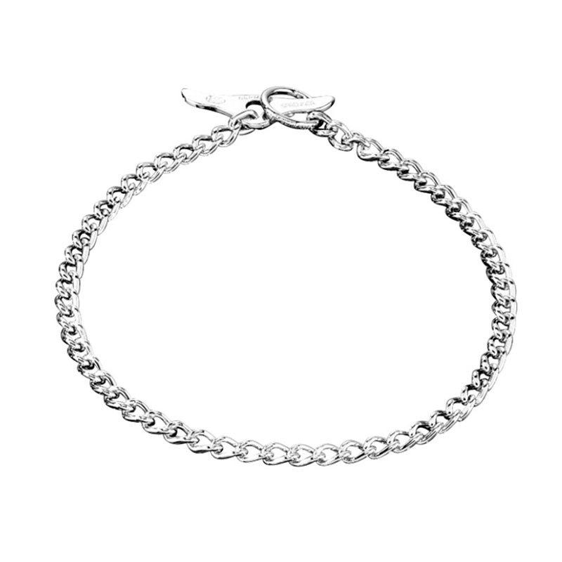 (image for) Chrome Plated Short Link Dog Collar with Round Links and Toggle - 2.0 mm - Herm Sprenger