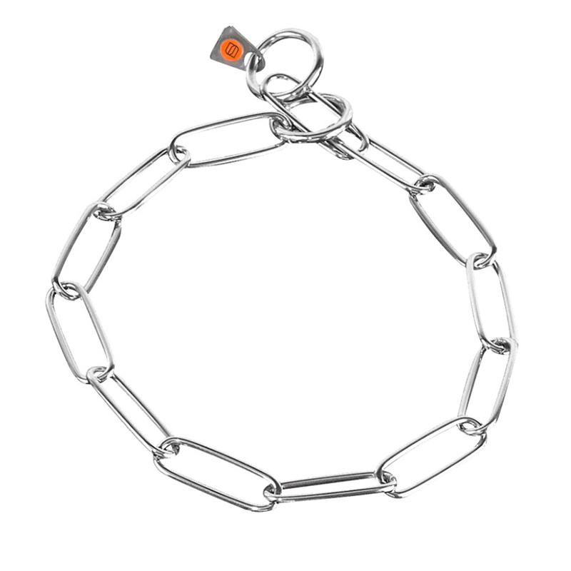 (image for) Stainless Steel Long Link Fur Saver Dog Collar - 3.0 mm