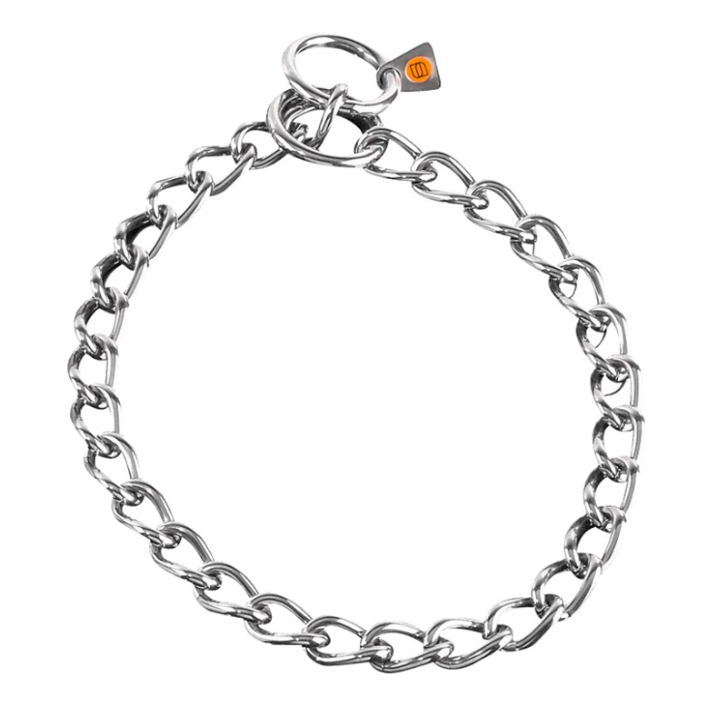 (image for) Stainless Steel Short Link Chain Collar with Round Links - 4.0 mm