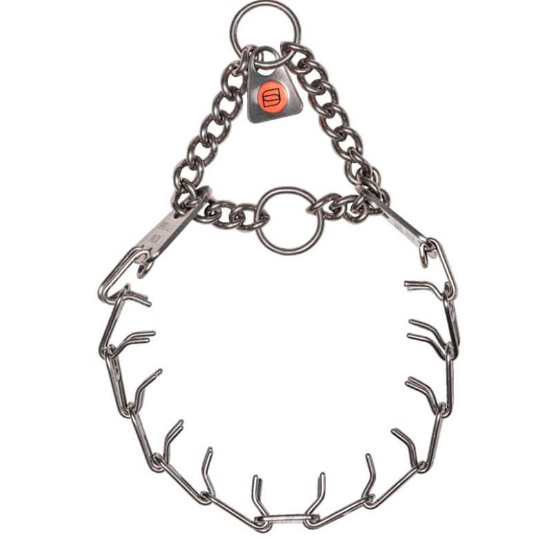 (image for) MICRO-PLUS Stainless Steel Training Prong Collar with Center-Plate and Assembly Chain (1.5 mm x 13 inches) Herm Sprenger