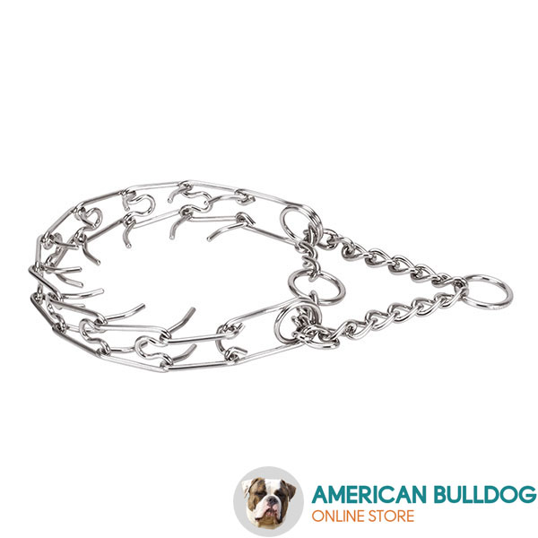 Medium and large pets pinch collar with stainless steel removable prongs