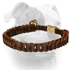 Easy quick release buckle for leather choke American Bulldog collar