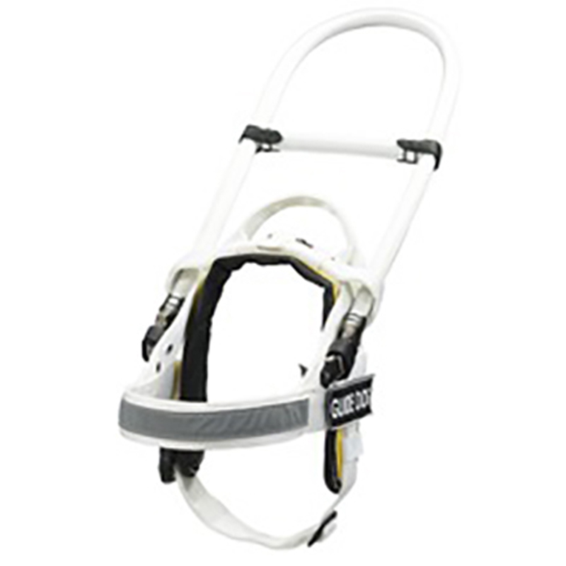 (image for) White Nylon Dog Harness with Reflective Tape and Removable Patches - Click Image to Close