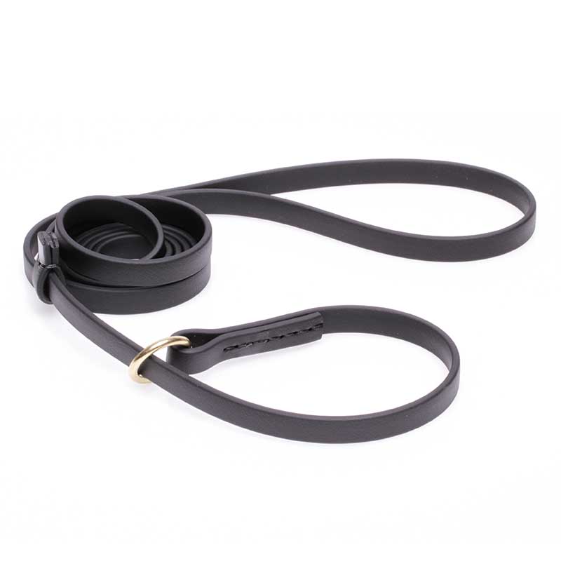 (image for) Black Biothane American Bulldog Leash and Collar Combo