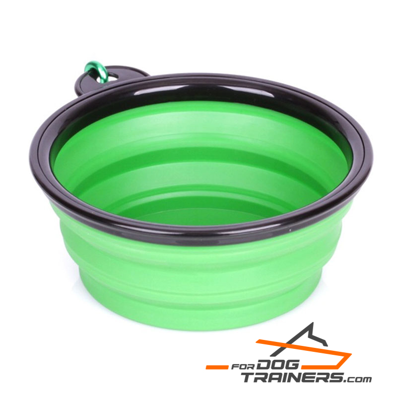 (image for) "Green Abyss" Collapsible Polymer Dog Bowl (Small Size)