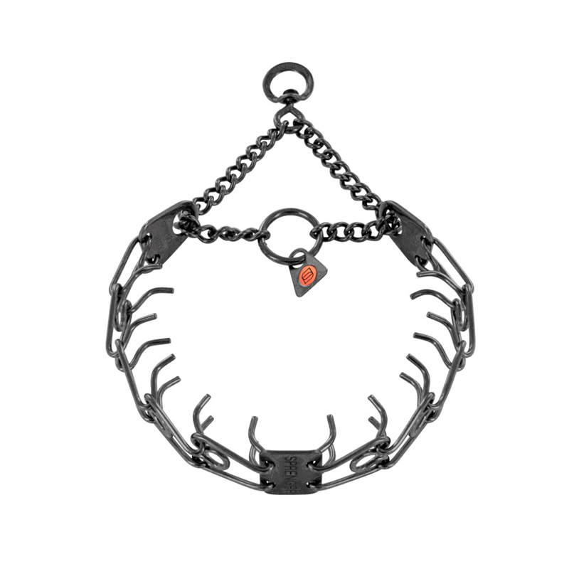 (image for) Black Stainless Steel Prong Collar with Swivel (2.25 mm x 16 inches) Herm Sprenger