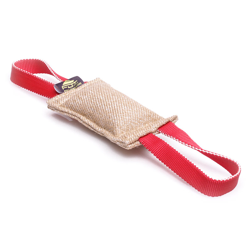 (image for) Jute Puppy Bite Tug with Two Handles - 2 1/3 inch on 8 inch (6x20 cm)