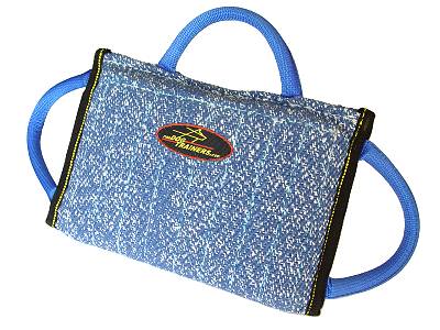 (image for) "French Linen" Cotton Dog Bite Pad With Three Handles for American Bulldog