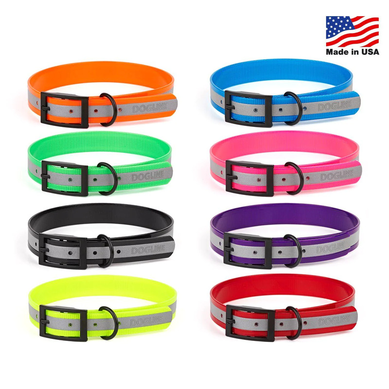 (image for) Dogline Reflective Translucent Biothane Collar