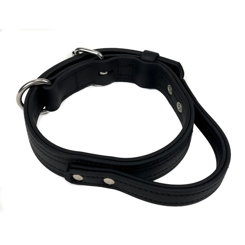 (image for) Biothane Agitation Collar with Handle Black