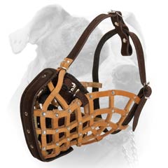 Extra Durable Leather Muzzle For American Bulldog