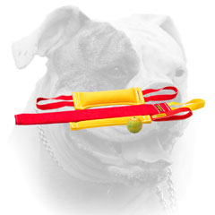 French Linen training bite tugs with durable handles for American Bulldog