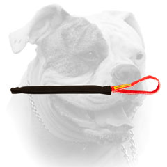 Pocket toy of French Linen with a comfy handle for American Bulldog