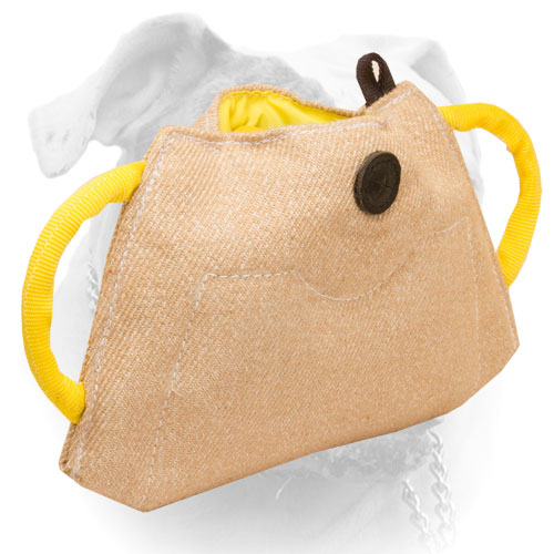 Jute bite builder for young American Bulldog 
