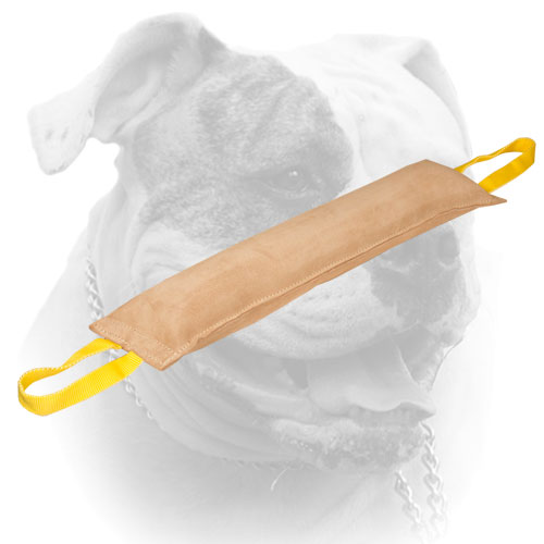 Heavy stuffed huge American Bulldog bite tug